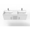 Castello Usa Amazon 60" Wall Mounted White Vanity With White Top And Brushed Nickel Handles CB-MC-60W-BN-2056-WH - alternate 3
